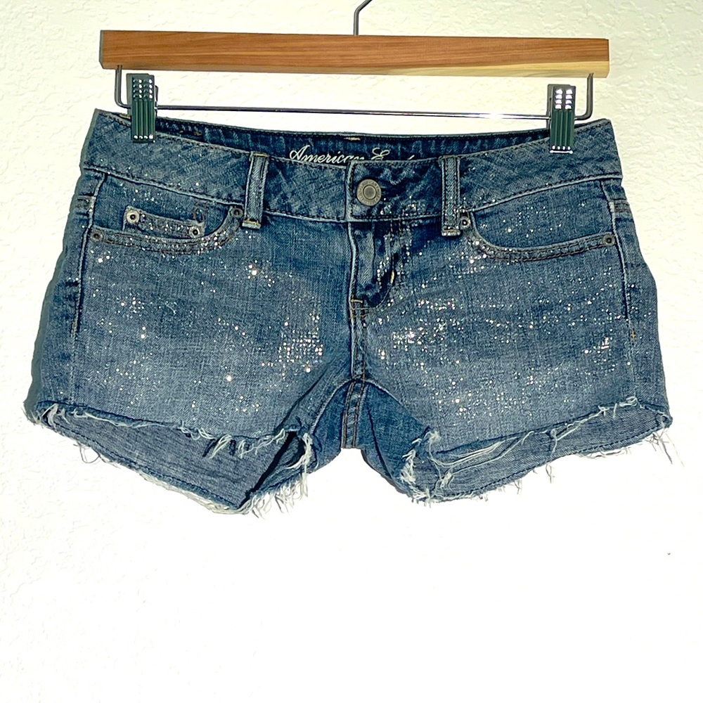 American Eagle Sparkle Jean Shorts